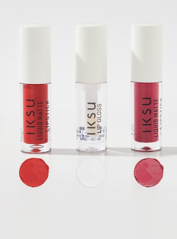 IKSU Ruby Glow Mini Liquid Matte Lipgloss Combo - 1.6ml each
