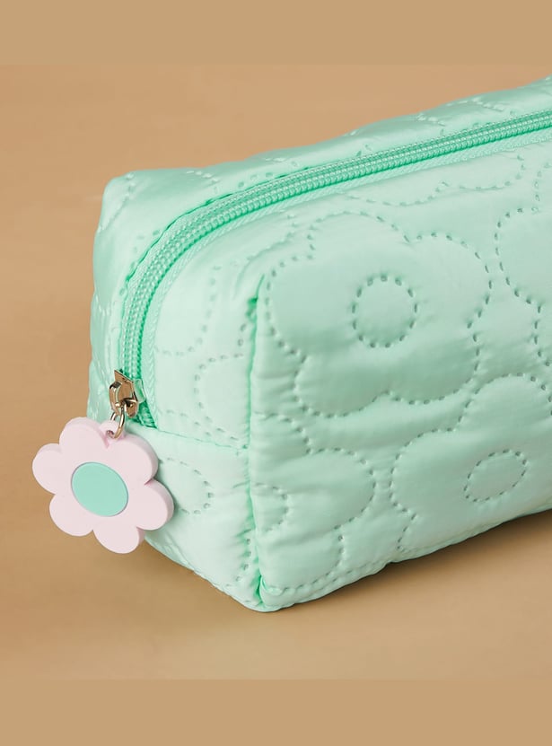 FAME FOREVER Floral Quilted Vanity Pouch