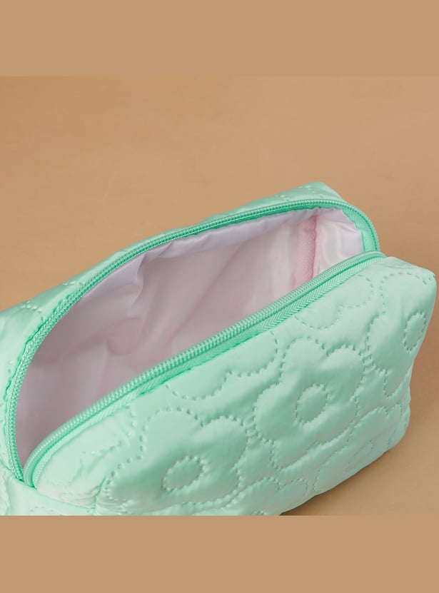 FAME FOREVER Floral Quilted Vanity Pouch