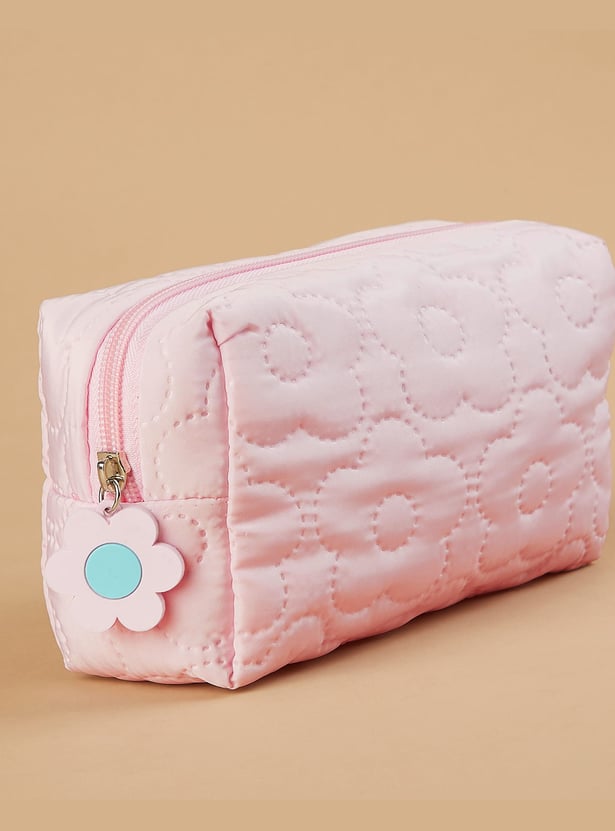 FAME FOREVER Floral Quilted Vanity Pouch