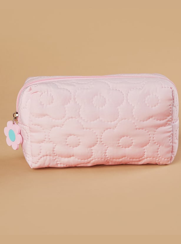 FAME FOREVER Floral Quilted Vanity Pouch