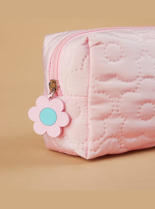 FAME FOREVER Floral Quilted Vanity Pouch