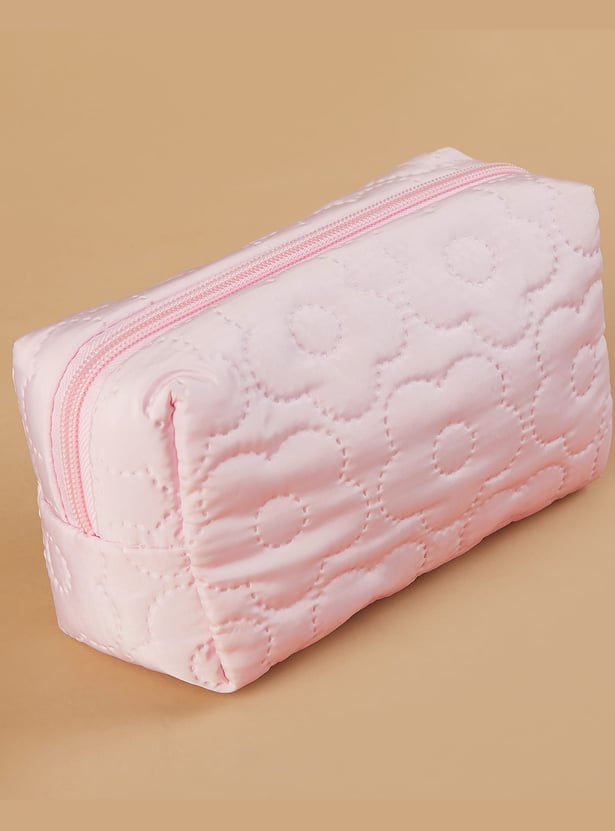 FAME FOREVER Floral Quilted Vanity Pouch