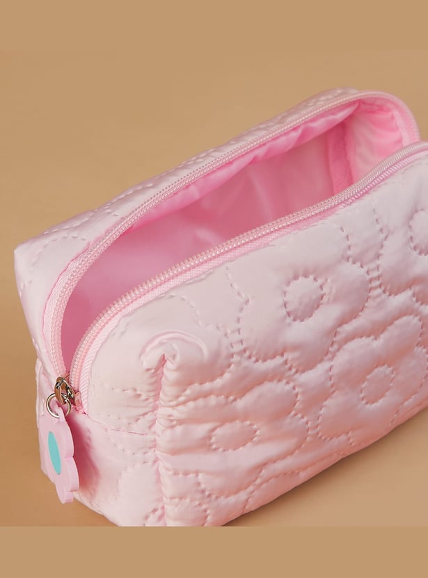 FAME FOREVER Floral Quilted Vanity Pouch