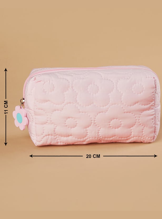 FAME FOREVER Floral Quilted Vanity Pouch