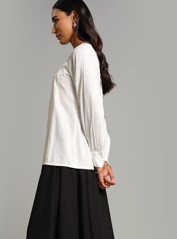 AND Pintuck Bishop Sleeve Top