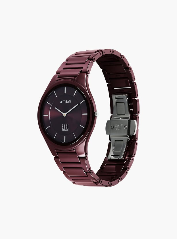 TITAN Edge Wine Ceramic Analog Watch - 1696QC19