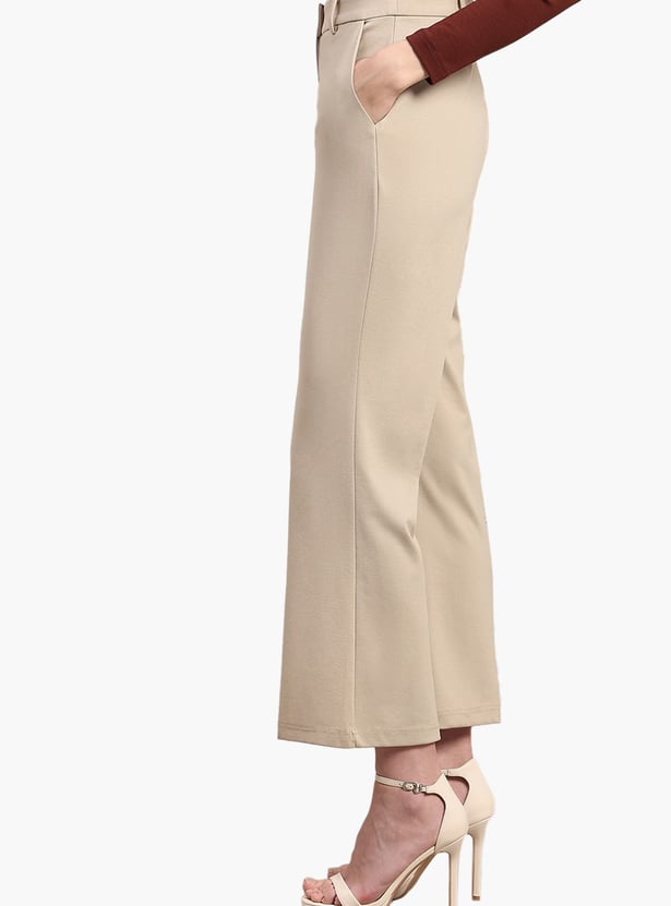 VERO MODA Solid Wide Leg Trousers