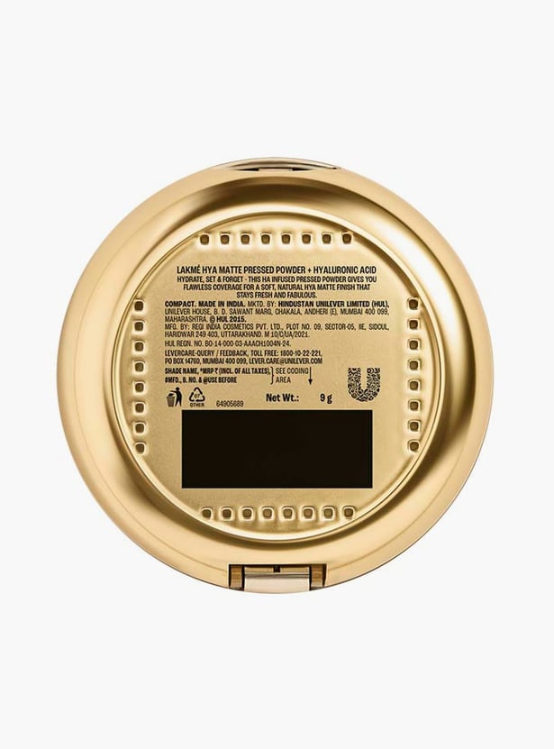 LAKME 9to5 Hya Matte Pressed Powder - Nude - 9g