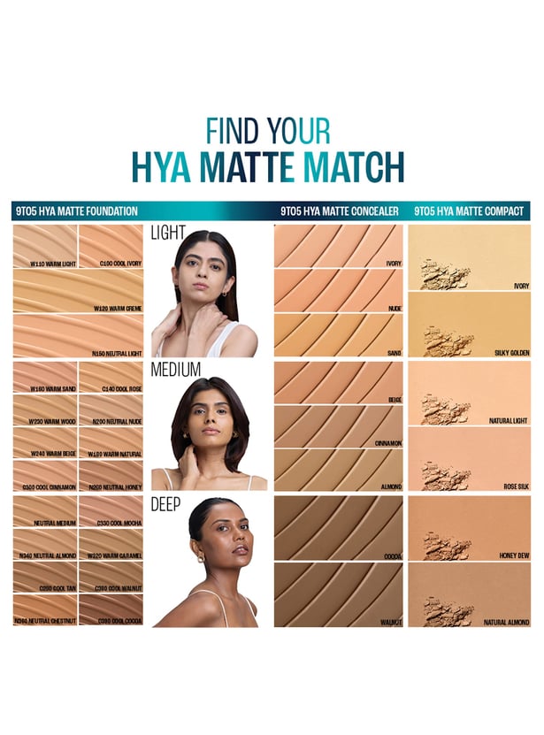 LAKME 9to5 Hya Matte Pressed Powder - Nude - 9g