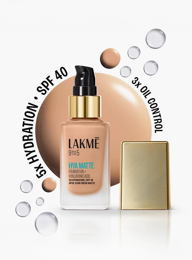 LAKME 9to5 Hya Matte Foundation + Hyaluronic Acid - Warm Natural - 25ml