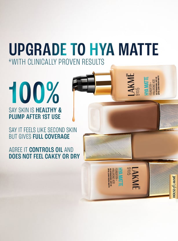 LAKME 9to5 Hya Matte Foundation + Hyaluronic Acid - Warm Natural - 25ml