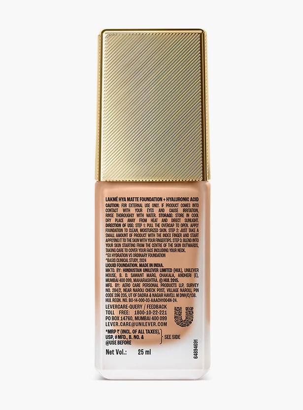 LAKME 9to5 Hya Matte Foundation + Hyaluronic Acid - Warm Natural - 25ml