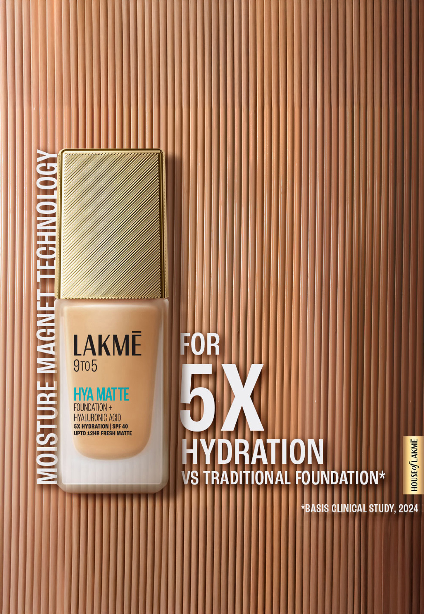 LAKME 9to5 Hya Matte Foundation + Hyaluronic Acid - Warm Natural - 25ml