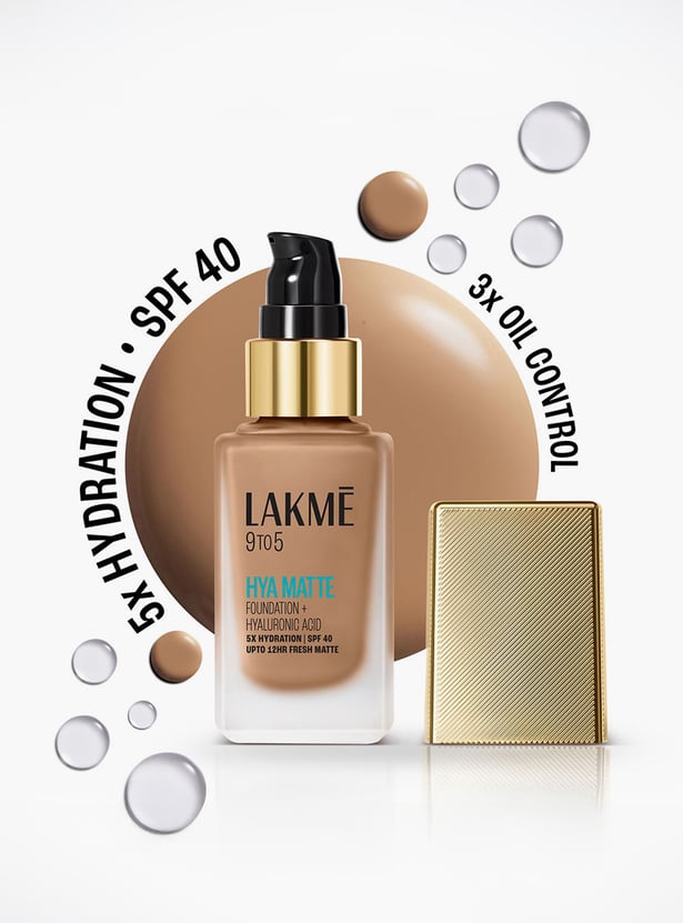 LAKME 9to5 Hya Matte Foundation + Hyaluronic Acid - Warm Caramel - 25ml