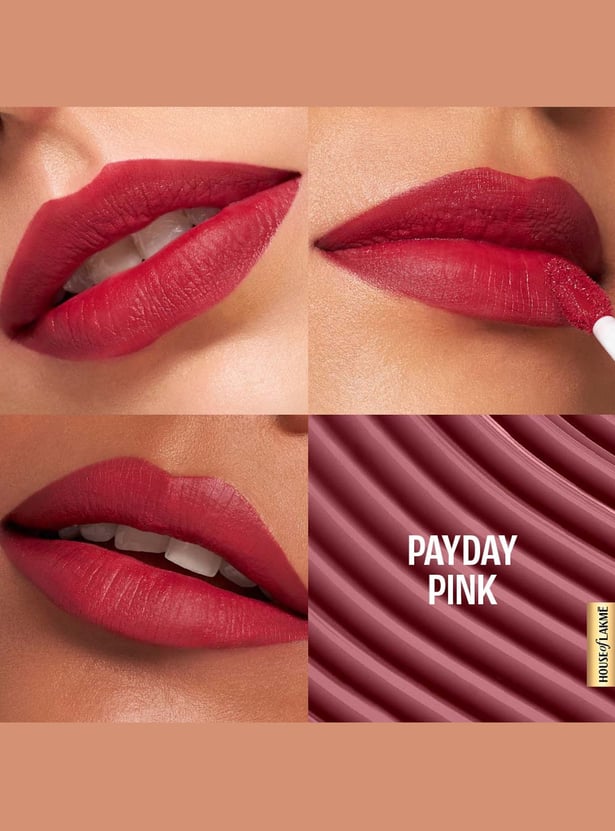 LAKME9to5 Hya Matte Liquid Lipstick + Hyaluronic Acid - Payday Pink - 5.3ml