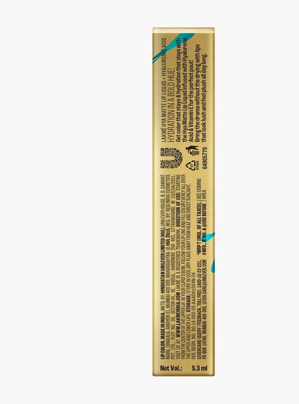 LAKME9to5 Hya Matte Liquid Lipstick + Hyaluronic Acid - Powersuit Pink - 5.3ml