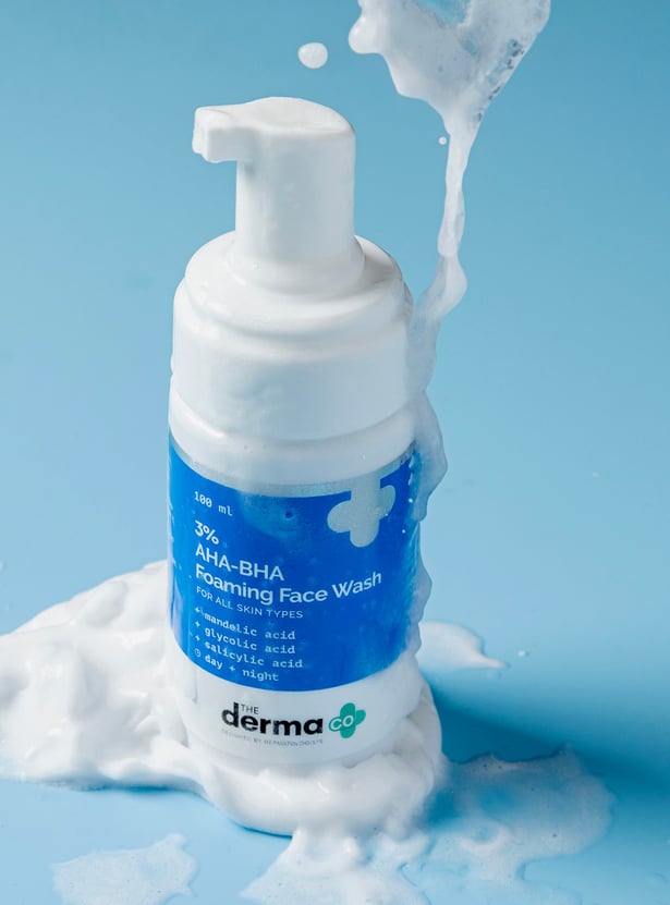 THE DERMA CO 3 Percent AHA-BHA Foaming Face Wash - 100ml