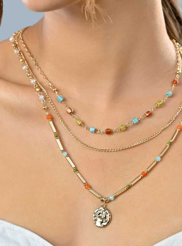 TONIQ Embellished Layered Necklace