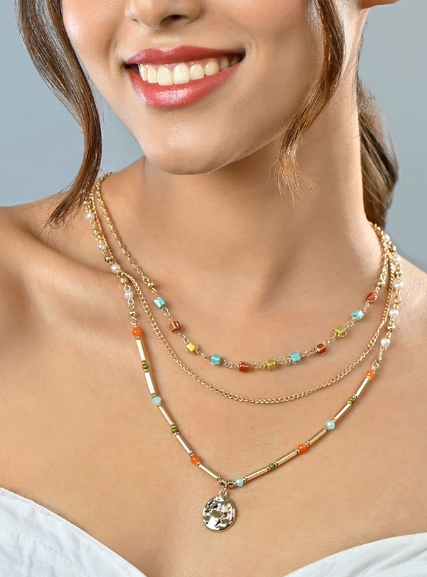 TONIQ Embellished Layered Necklace