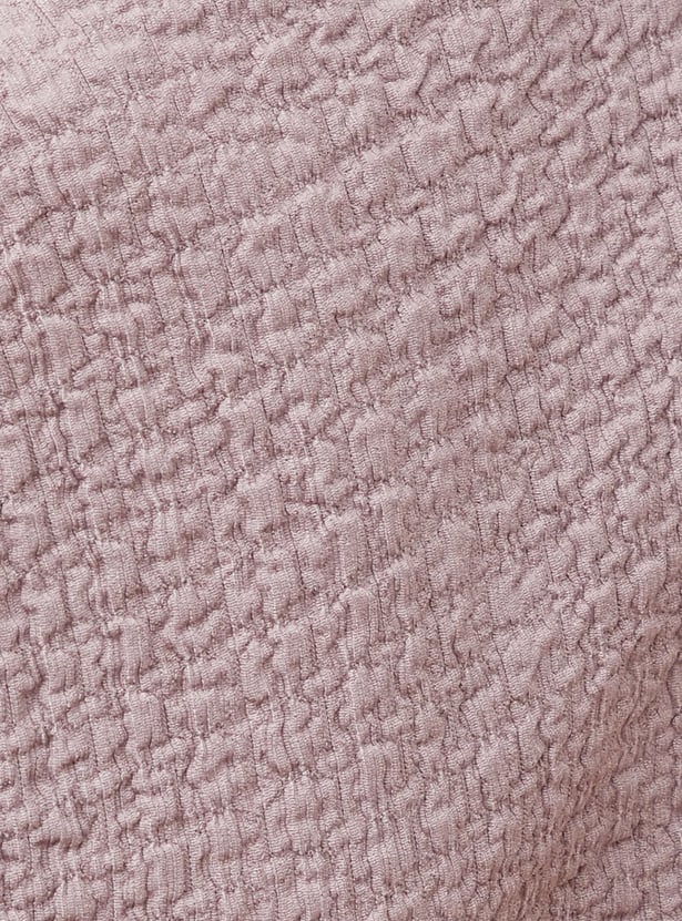 CODE Textured V-Neck Top