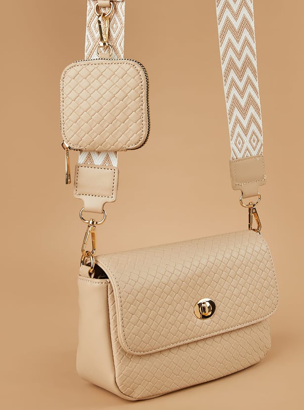 CODE Patterned Sling Bag with Pouch