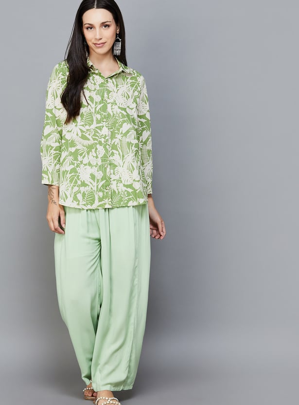 BIBA Printed Shirt Style Top