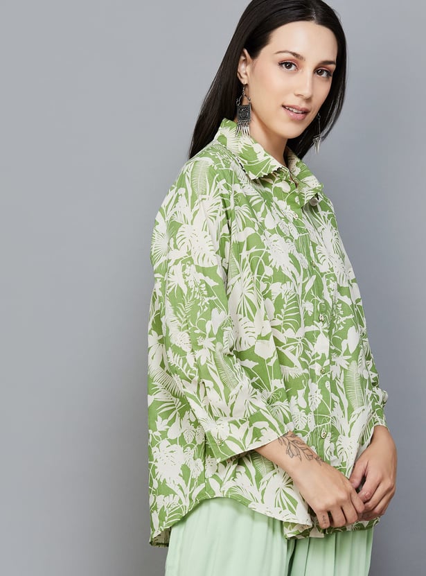 BIBA Printed Shirt Style Top