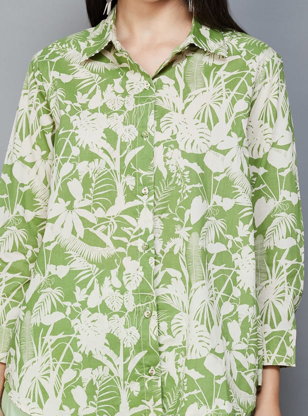 BIBA Printed Shirt Style Top