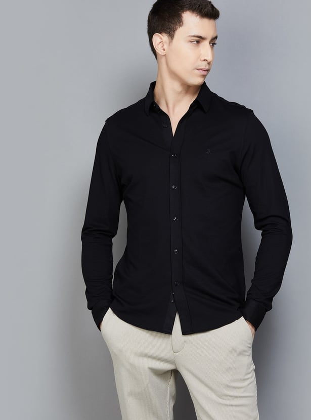 UNITED COLORS OF BENETTON Solid Slim Fit Shirt