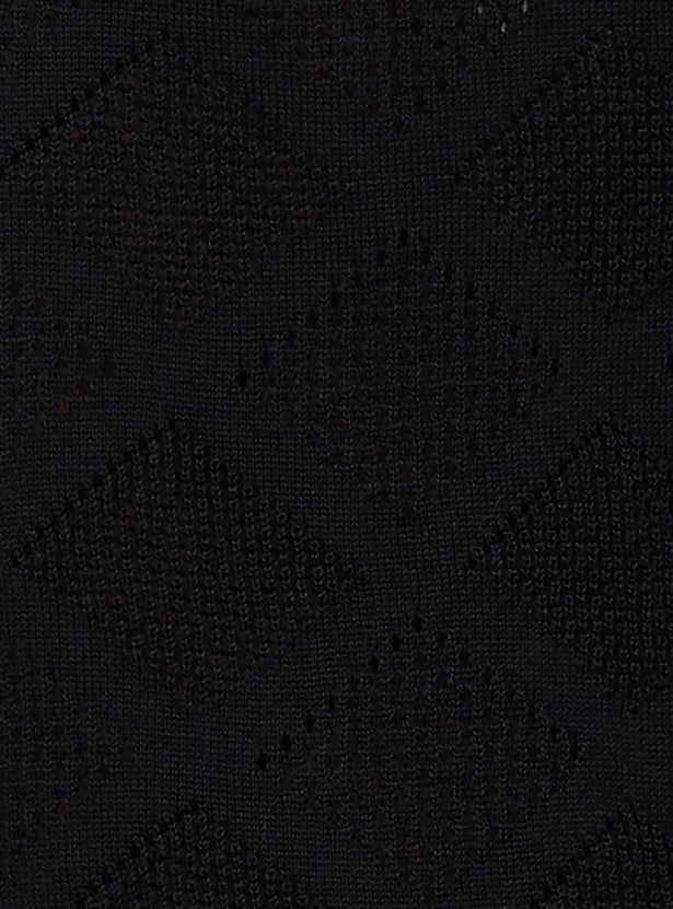 FAHRENHEIT Patterned Knit Polo T-shirt