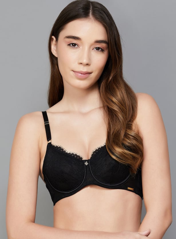 AMANTE Lace Non-Padded Wired Balconette Bra