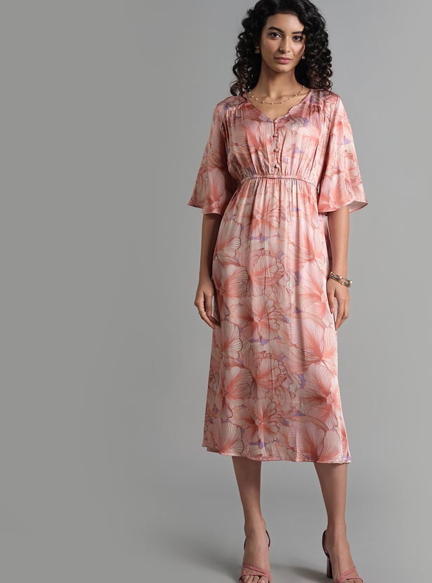 AND Floral Print Fit & Flare Dress