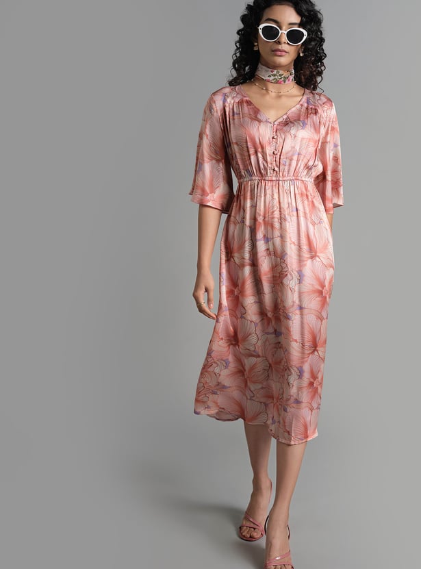 AND Floral Print Fit & Flare Dress