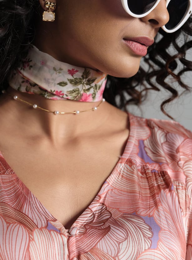 AND Floral Print Fit & Flare Dress