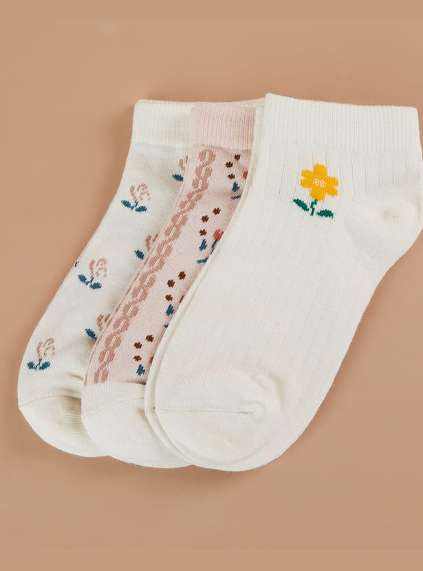 GINGER Assorted Ankle Length Socks - Pack of 3