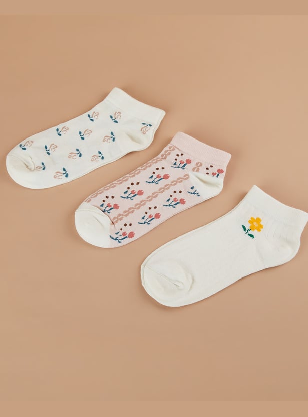 GINGER Assorted Ankle Length Socks - Pack of 3