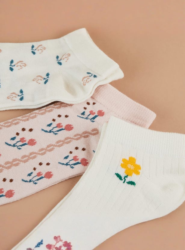 GINGER Assorted Ankle Length Socks - Pack of 3