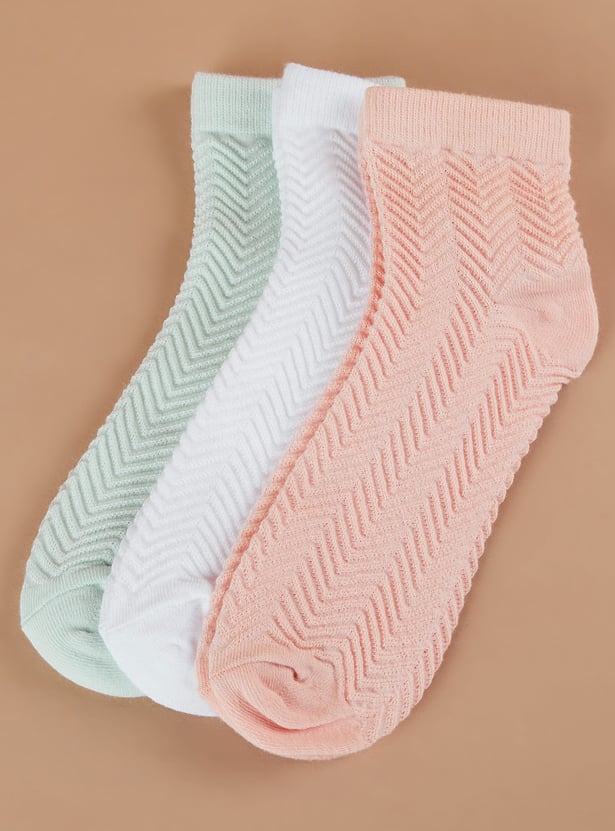 GINGER Knitted Ankle-Length Socks - Pack of 3