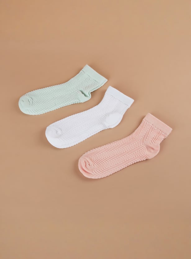 GINGER Knitted Ankle-Length Socks - Pack of 3