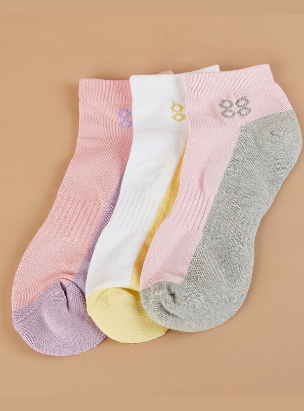 GINGER Colourblock Ankle-Length Socks - Pack of 3
