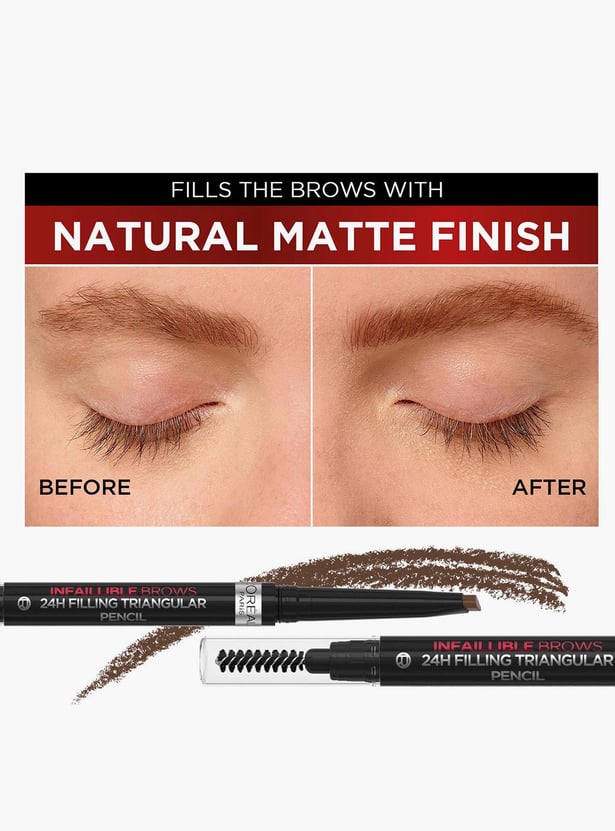 LOREAL PARIS Infallible 24H Brow Filling Triangular Pencil - 5.0 Light Brunette - 1g
