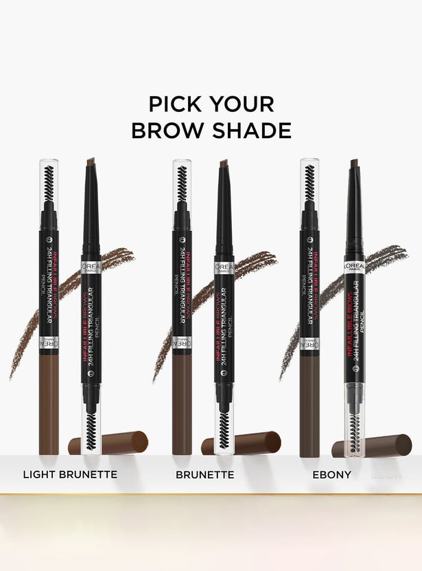 LOREAL PARIS Infallible 24H Brow Filling Triangular Pencil - 3.0 Brunette - 1g