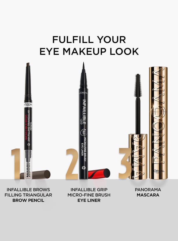 LOREAL PARIS Infallible 24H Brow Filling Triangular Pencil - 3.0 Brunette - 1g