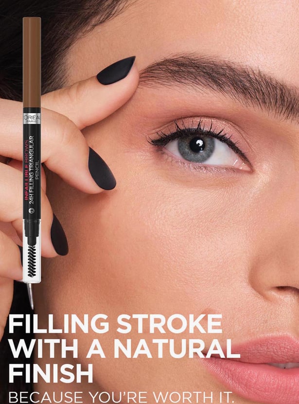 LOREAL PARIS Infallible 24H Brow Filling Triangular Pencil - 3.0 Brunette - 1g