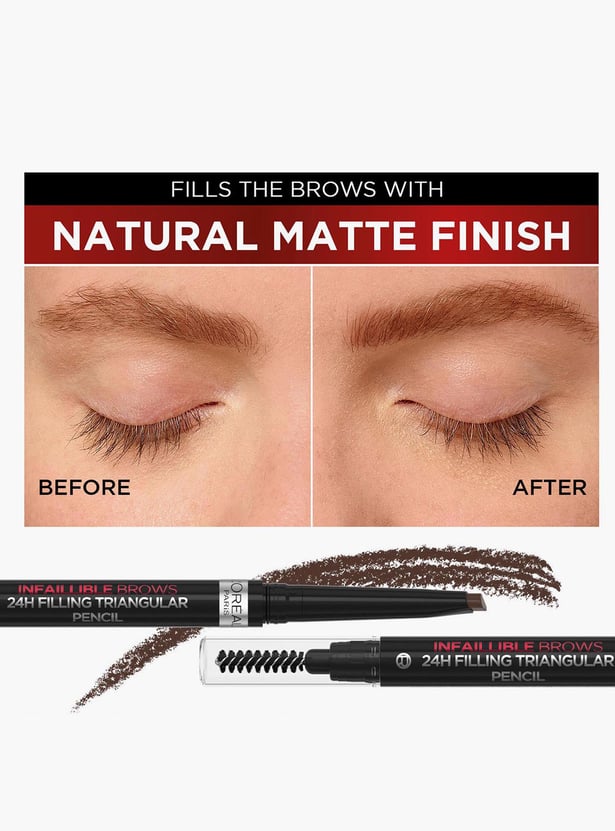 LOREAL PARIS Infallible 24H Brow Filling Triangular Pencil - 3.0 Brunette - 1g