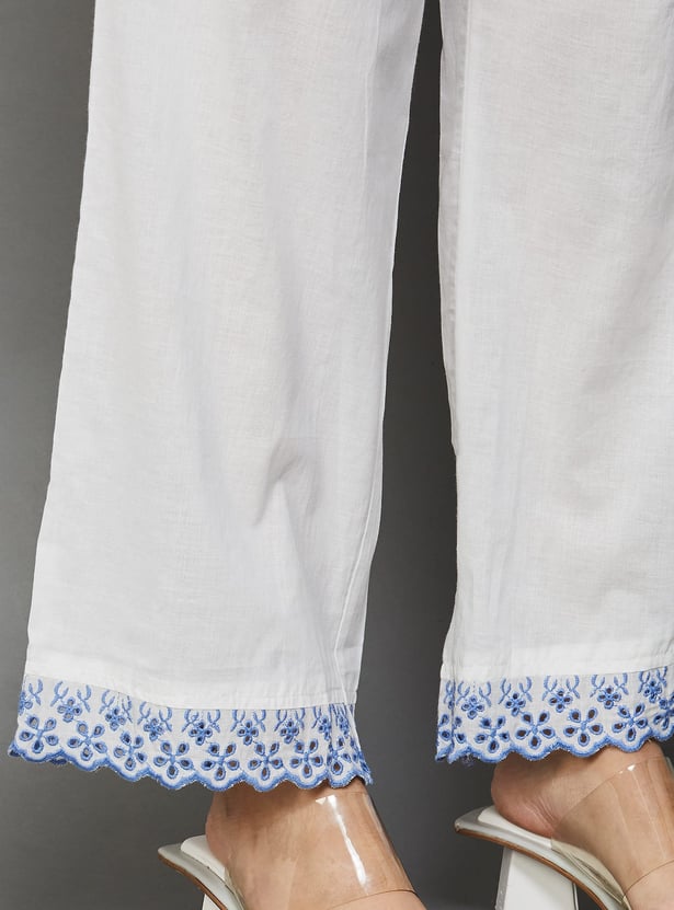 BIBA Embroidered A-line Kurta Set