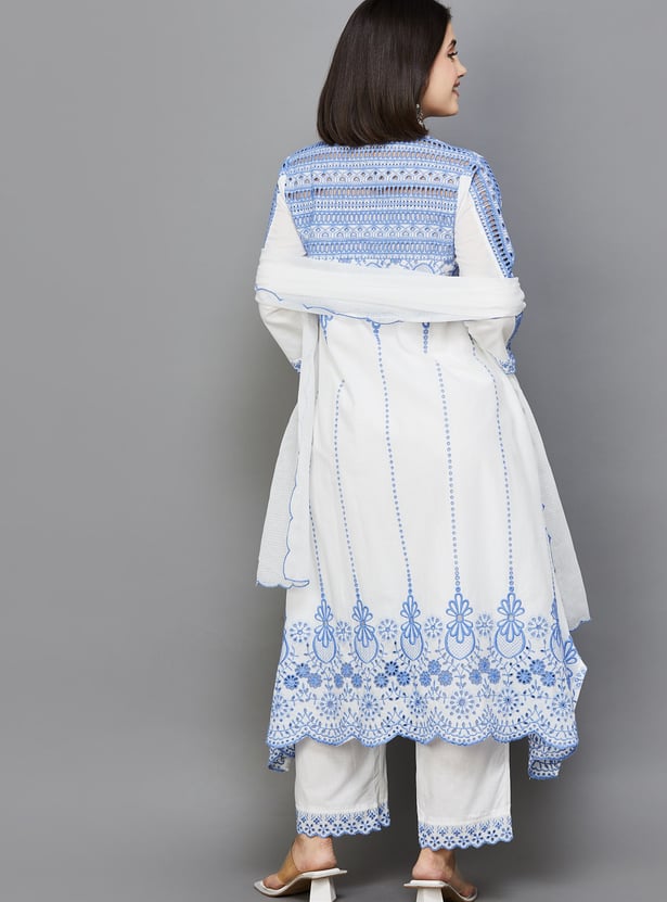 BIBA Embroidered A-line Kurta Set