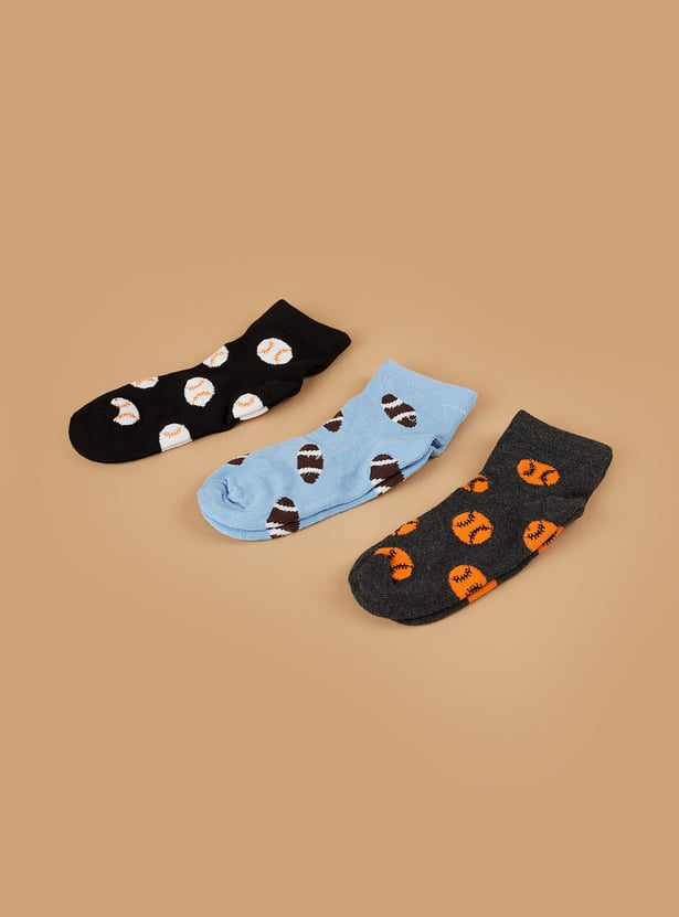 FAME FOREVER Patterned Knit Socks - Pack of 3