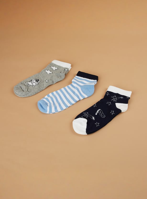 FAME FOREVER Patterned Knit Socks - Pack of 3